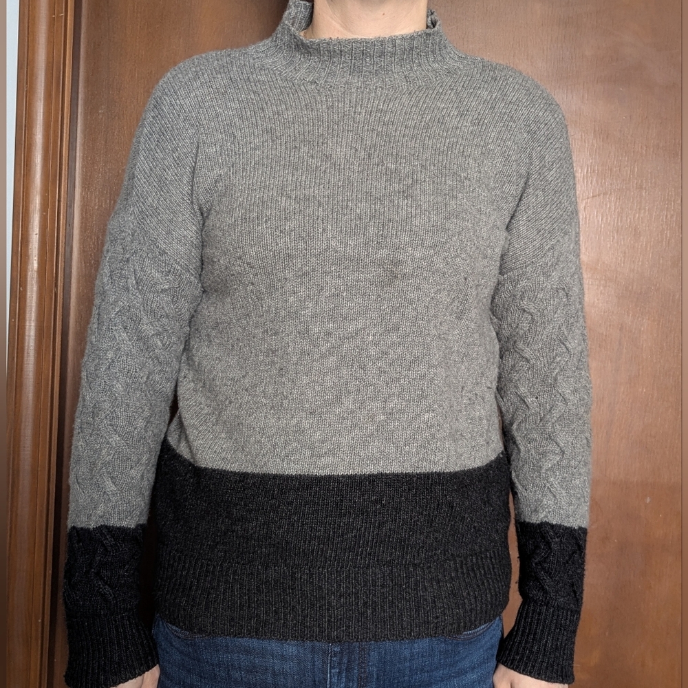 Bartolini Made in Italy Wool Blend Colorblock Mock Neck Sweater Size M